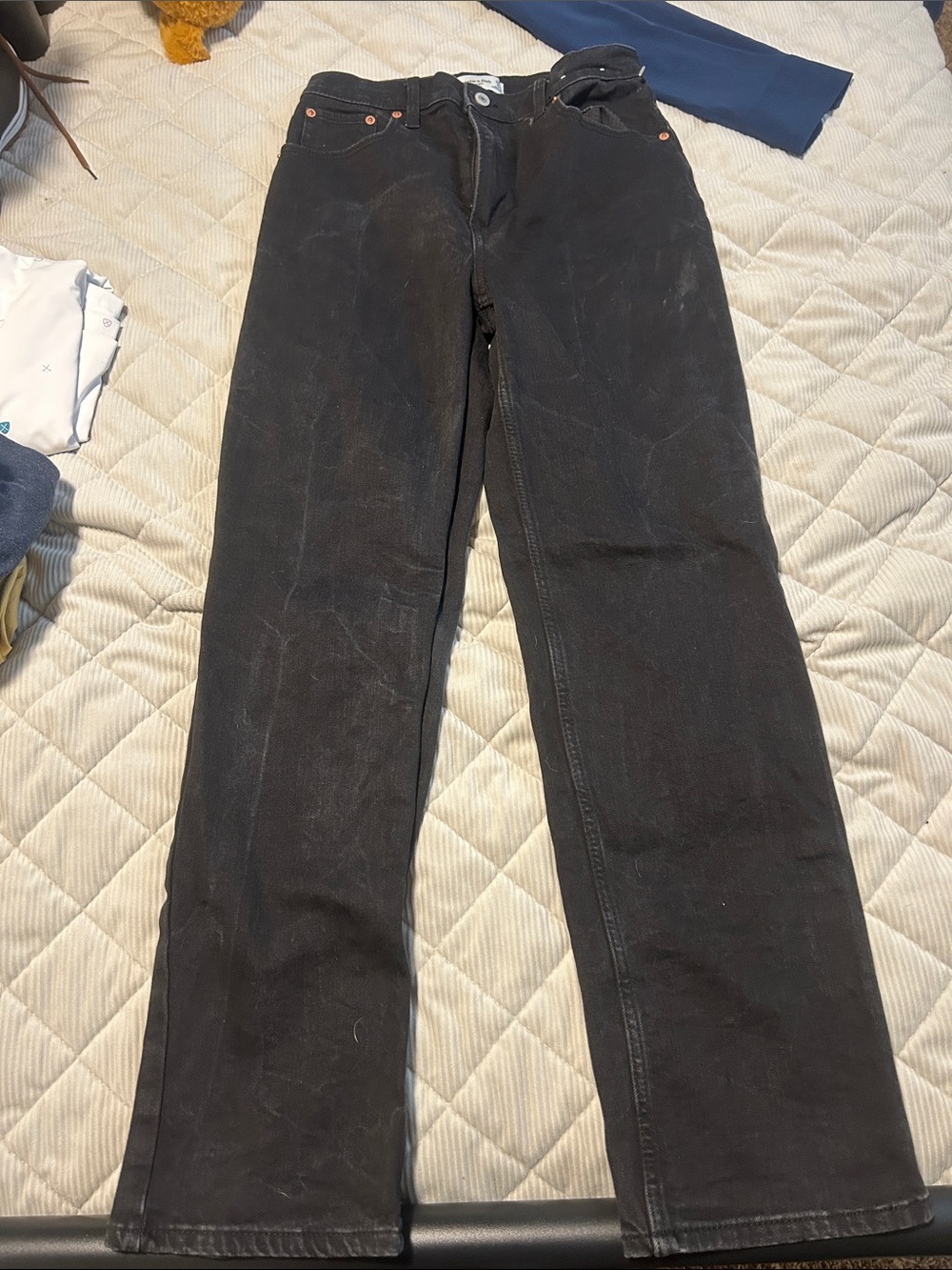 Woman’s Levi’s mom Jeans size 25, Abercrombie & fitch jeans size 28,
